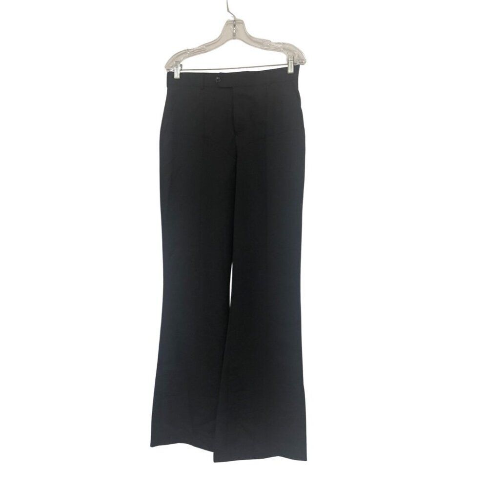 BETTTER Womens Flared Trouser Pants Size 38 Black Wool Hourglass Shaped Suit NWT